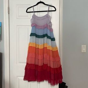 Storia rainbow tiered dress